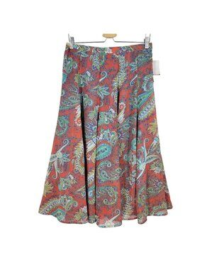 NWT Paisley Skirt Boho Flowy A-Line Lined XL Festival Cottagecore academia
